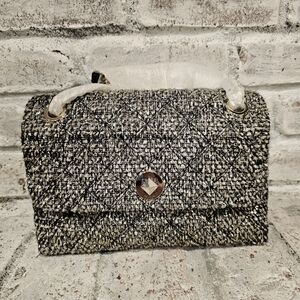 Kate Spade Black Tweed Natalia Flap Shoulder Bag NWT